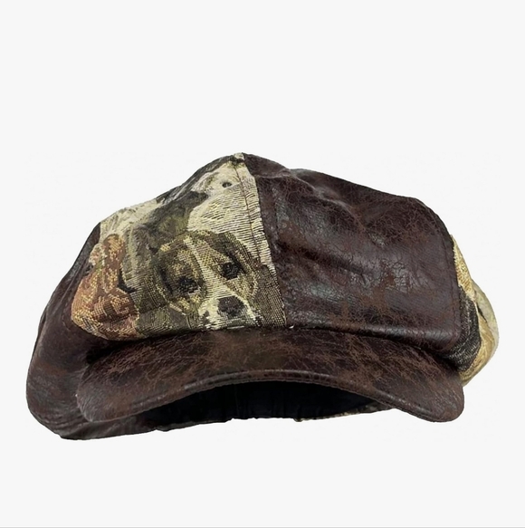 Brown and Beige Dog Print Beret main image 4